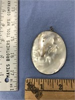 Natural abalone shell pendent, approx. 2.5" x 2"