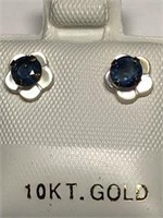 10KT Gold Sapphire(0.66ct) Earrings, Made in