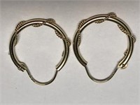 14KT Gold 2 Pairs of Hoop Earrings. Approx Retail