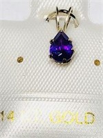 14KT Gold Amethyst Pendant. Approx Retail $100