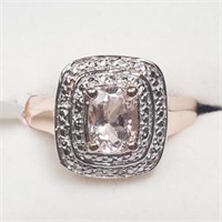 Rose Gold-Plated Sterling Silver Morganite  Ring