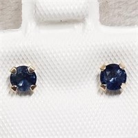 10K Yellow Gold Sapphire(0.67cts)  Earrings, Made