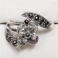 Sterling Silver Marcasite Ring (~Size 6),Suggested