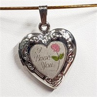 Sterling Silver Heart Locket Necklace, Suggested