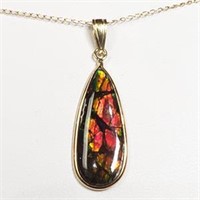 10K Yellow Gold Ammolite  Necklace, Suggested