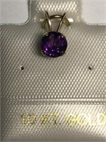 10KT Gold Amethyst(0.48ct) Pendant, Made in