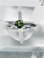10KT Gold Green Diamond(0.30ct) Ring, Made in