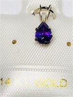 14KT Gold Amethyst(0.34ct) Pendant. Approx Retail