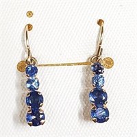 14K Yellow Gold Sapphire(1cts)  Earrings, Made in