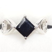 Sterling Silver Onyx  Ring (~Size 6.7), Suggested