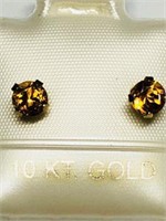 14KT Gold Citrine(0.80ct) Earrings, Made in