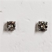 Sterling Silver Diamond(0.4cts)  Earrings, Made in