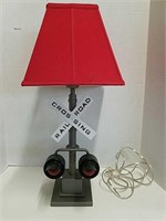 Railroad Crossing Lamp with Red Shade