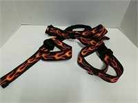 Fusion Zip Line Harness with Orange Flame Design