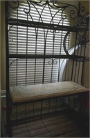 Large Metal Baker's Rack and Stoneware Top