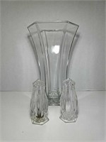 Hoosier Glass Vase and Glass Salt/Pepper Shakers