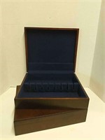 Two Wooden, Felt Lined Silverware Storage Boxes