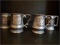 Four King's Feast Pewter Mugs
