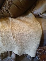Beautiful Golden Cream Quilted Bedspread