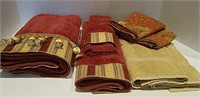Crimson and Golden Tones Towels