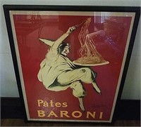Framed Pâtes Baroni, Signed