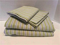 Pottery Barn Kids - Green and Blue Striped Sheet