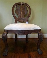 Wooden Back Chair with Upholstered Seat