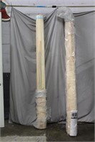 Two Round Wood Hollow Columns