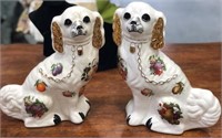 Pair of English Staffordshire Porcelain Dogs