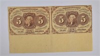 1862 5 CENT POSTAGE CURRENCY  1ST ISSUE
