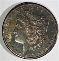 1889-CC MORGAN DOLLAR XF/AU TONED