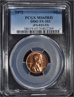 1972 DDO FS-103 LINCOLN CENT PCGS MS65RD