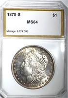 1878-S MORGAN DOLLAR, PCI CH/GEM BU