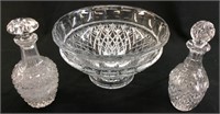 Towle Crystal Bowl With 2 Decanters