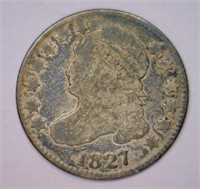 1827 Capped Bust Silver Dime Fine F