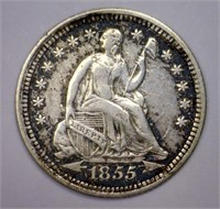 1855 Seated Liberty Silver Half Dime w/Arrows VF
