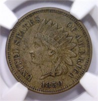 1859 Indian Head Cent 1st Year NGC XF45