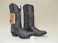 Pair of Women's Laredo Western Boots Black w/Tan