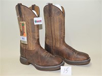 Pair of Laredo Tan Distressed Square Toe Boots