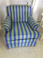 UPHOLSTERED STRIPED CHAIR