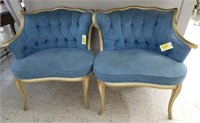 BLUE REGENCY OCCASIONAL CHAIRS, X2