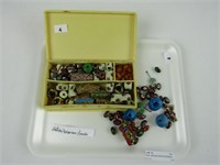 TRAY: ANTIQUE MOROCCAN BEADS & FRENCH IVORY BOX