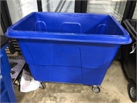 Large blue rolling plastic cart