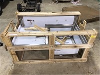 Stainless steel single bay sink in crate