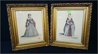 2 times the bid Lady lithograph in ornate gold