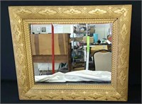 28x24 mirror with gold frame.