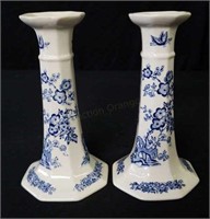 Pair of Mason's Manchu England candle holders.