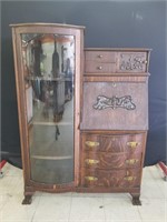 Victorian Tiger Oak "Side by Side" Cabinet. Bent