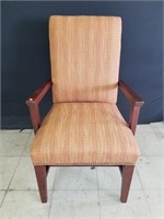 Single Modern Upholstered Cherry Side Chair.