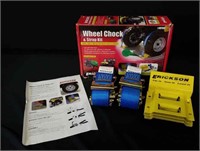 Erickson wheel chock and strap kit.  New